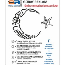 Güray Reklam Türkiye Cumhuriyeti Ay Yıldız & Atatürk Silüet Araç Sticker (25 Cm)