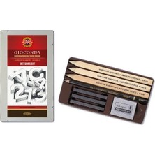  koh-ı noor professional sketching set eskiz kalem seti yassı uçlu çizim seti metal kutu 8892