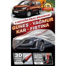 Budge Peugeot Rifter - Klipsli 4 Mevsim  Araba Brandası - Oto Çadır Örtü
