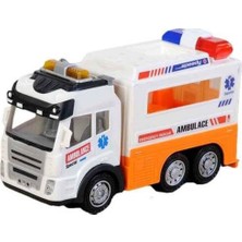 Can Toys Oyuncak Işıklı ve Sesli Dönen Ambulans Kamyon
