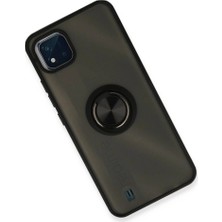 Colezium Realme C11 2021 Kılıf Montreal Yüzüklü  Kapak - Siyah