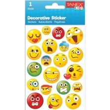 Tanex Stickers Eu Puffy Damla Sticker Etiket Emoji Serisi Tnx-25015 (1 Adet)