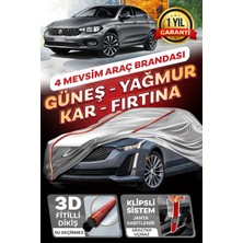 Budge Fiat Egea Sedan - Klipsli 4 Mevsim  Araba Brandası - Oto Çadır Örtü