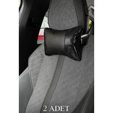 Efeaks Siyah Kristal Taşlı Boyun Yastığı 2’li Set