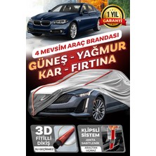 Budge Bmw 5 Serisi - 520 - 525 -  530 -  Klipsli 4 Mevsim  Araba Brandası - Oto Çadır Örtü