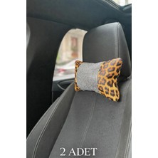 Efeaks Leopar Sarı Desenli Boyun Yastığı 2’li Set