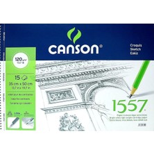 Canson Spiralli Resim ve Çizim Blok Resim Defteri 15 Yaprak 120 Gram 35X50Cm 1557
