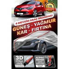 Budge Renault Clio 4 - Clio - 5 - Clio 6 - Klipsli 4 Mevsim  Araba Brandası - Oto Çadır Örtü