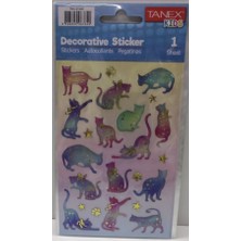  tanex puffy astralog kediler serisi stickers tnx-27248