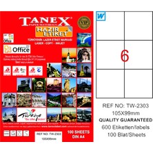  tanex tw-2303 lazer etiket 105x99 mm tw2303las10100