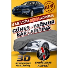 Budge Bmw 5 Serisi - 520 - 525 -  530 -  Klipsli 4 Mevsim  Araba Brandası - Oto Çadır Örtü