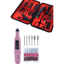 Hayat Store Elektrikli Manikür Pedikür Seti Ikili Set 17 Parça Tırnak Bakımı Nasır Temizleme Tırnak Şekillendirme - Lisinya