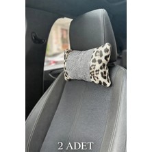 Efeaks Leopar Beyaz Desenli Boyun Yastığı 2’li Set
