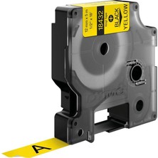 Dymo 18432 Rhino Pro Etiketi Renkli Vinil 12 MMx5.5 Mt Sarı Üzerine Siyah