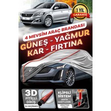 Budge Peugeot 301 - Klipsli 4 Mevsim  Araba Brandası - Oto Çadır Örtü