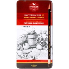  koh-ı noor sanatsal profesyonel dereceli kalem seti naturel 8b-8h metal kutu of gaphite pencils 1902 12