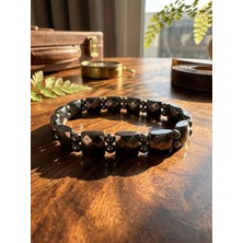 Meneva Aksesuar Karma Kesim Hematit Unisex Tasarım Bileklik