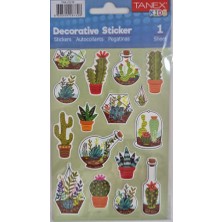  tanex puffy kaktüs serisi stickers tnx-27216