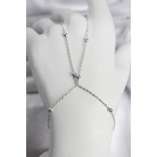 E-Woman 316L Çelik Gümüş Renk Top Zincirli Kadın Şahmeran - Lisinya