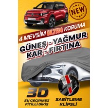 Budge Citroen C3 Aircross - Klipsli 4 Mevsim  Araba Brandası - Oto Çadır Örtü