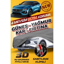 Budge Peugeot 408 - Klipsli 4 Mevsim  Araba Brandası - Oto Çadır Örtü