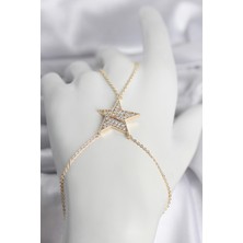 Aksiyon Global Pirinç Gold Renk Zirkon Taşlı Yıldız Model Kadın Şahmeran - Lisinya