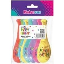 Bafix Balon 12" 4+0 Superstar Birthday Baskılı (8 Li Paket)