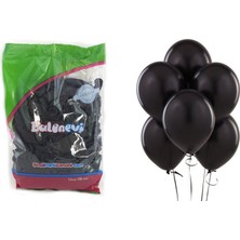 Bafix 12" Baski Balonu Metalik Siyah BBM12100-07 (100 Lü Paket)