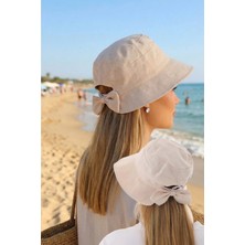Ritagarcia Kadın Fiyonk Detaylı Kova Şapka - Arkası Ayarlanabilir Cırt Cırtlı Bucket Hat