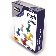  mas 315 harita çivisi 18 li karışık renkli (36 kutu)