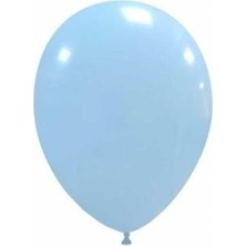Balonevi Balon 12" Baskı Makaron Mavi (100 Lü Paket)