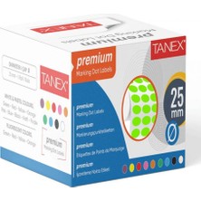 Tanex Nokta Etiketi 25 Mm Yeşil 2500 Lü Tekli Kutu