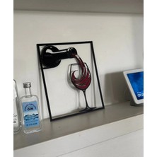 DU&ER Kırmızı Şarap Temalı Duvar Dekoru – Ev ve Cafe Aksesuarı