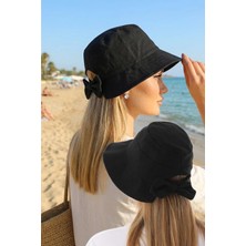 Ritagarcia Kadın Fiyonk Detaylı Kova Şapka - Arkası Ayarlanabilir Cırt Cırtlı Bucket Hat