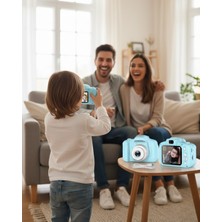 Hayat Store Mavi Mini Dijital Kamera Hd Video Fotoğraf Çekimli USB Şarjlı Hafıza Kart Destekli - Lisinya