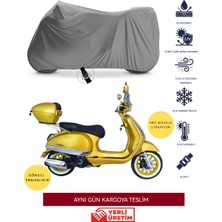 Ramzey Prestige Arka Çanta Uyumlu Motor Branda Örtü Miflonlu Premium 4 Mevsim  Gri