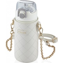  vagon matara (suluk) çelik - deri kılıflı askılı 450 ml d8947 (karışık renk 1 adet)