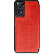 Note 12 Pro 4g Kılıf Flip Cover - Kırmızı