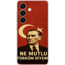 TechTree Samsung Galaxy S26 Uyumlu Ne Mutlu Türkiye Bayrak Atatürk Baskılı Silikon Kılıf