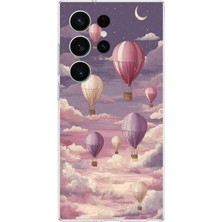 TechTree Samsung Galaxy S26 Ultra Uyumlu Mor Gökyüzü ve Uçan Balon Baskılı Silikon Kılıf