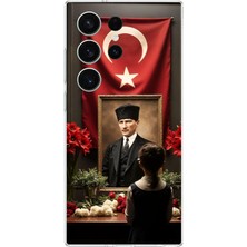 TechTree Samsung Galaxy S26 Ultra Uyumlu Atatürk Türk Bayrağı Tablo Baskılı Silikon Kılıf