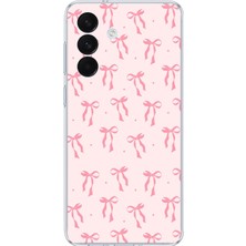 TechTree Samsung Galaxy S26+ Plus Uyumlu Soft Pembe Fiyonk Desenli Baskılı Silikon Kılıf