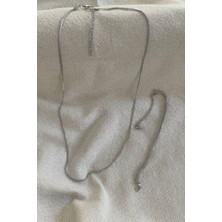 Aksiyon Global Unisex Tilki Kuyruğu Künye ile Gümüş Kolye Seti