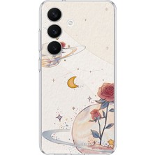 TechTree Samsung Galaxy S26 Uyumlu Gezegen, Yıldız ve Gül Baskılı Silikon Kılıf