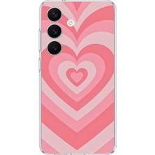 TechTree Samsung Galaxy S26 Uyumlu Pembe Kalpler Baskılı Silikon Kılıf