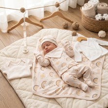 Minik Baby Wear Unisex Kız Bebek Erkek Bebek Kutulu Yenidoğan Gökkuşağı Desenli Organik Hastane Çıkışı 10'lu Set