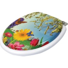 Hayat Store Lüks Yumuşak Süngerli Desenli Pufidik Klozet Kapağı Ekstra Kalın Süngerli ( Lisinya )