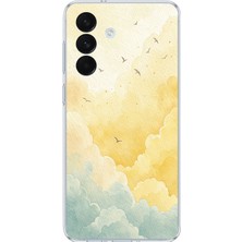 TechTree Samsung Galaxy S26+ Plus Uyumlu Sarı ve Yeşil Tonlu Bulut ve Kuşlar Baskılı Silikon Kılıf
