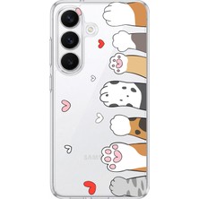 TechTree Samsung Galaxy S26 Uyumlu Sevimli Kedi Patiler Tasarımlı Baskılı Silikon Kılıf