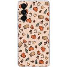 TechTree Samsung Galaxy S26+ Plus Uyumlu Sonbahar Balkabağı Baskılı Silikon Kılıf